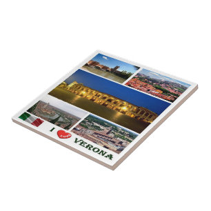 Azulejo VNT091 VERONA I Love, Mosaic, Italia,