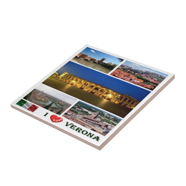 Azulejo VNT091 VERONA I Love, Mosaic, Italia, (Lado)