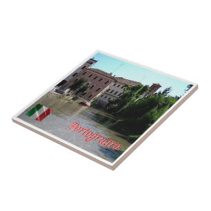 Azulejo VNT106 PORTOGRUARO, río, Véneto, Italia,