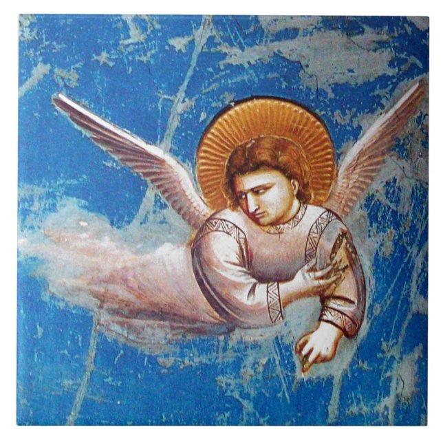 AZULEJO VOLANDO ÁNGEL EN CIELO AZUL POR NAVIDADES DE GIOTT (Frente)