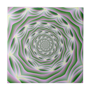 Azulejo Vórtice rosa y verde mosaico