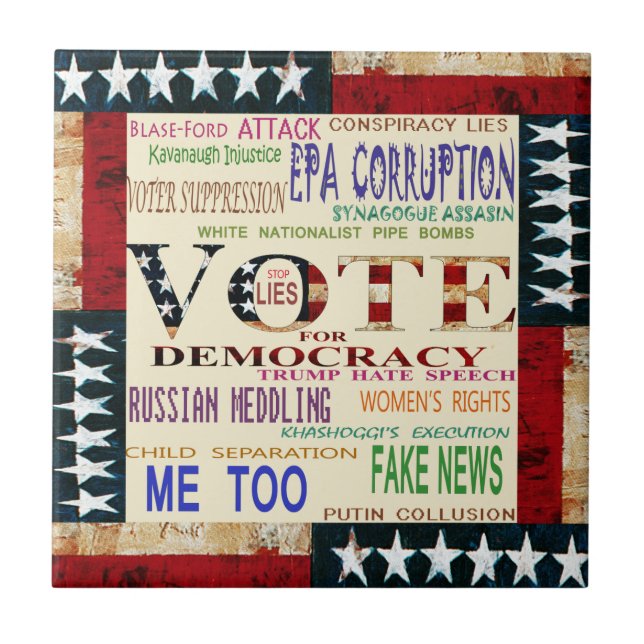 Azulejo Vota por la democracia (Frente)