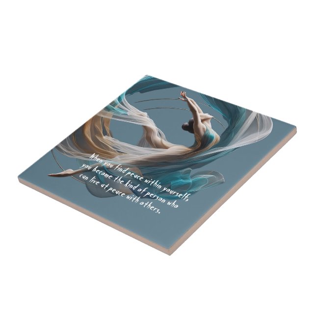 Azulejo Vuelo aéreo Aire Yoga Instructor Pilates Fitness (Lado)