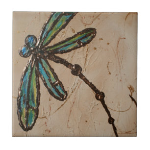 Azulejo Vuelo de Beacht Blue y Green Dragonfly