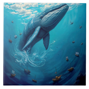 Azulejo Vuelo de Leviatán hacia la libertad: arte surreali