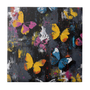 Azulejo Vuelo de Mariposa Abstracto Vibrante (9)