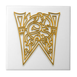 Azulejo W Monograma "Oro irlandés" Tile cerámico