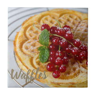 Azulejo Waffles caseros con grosellas para diente dulce