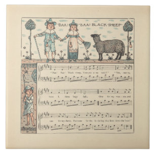 Azulejo Walter Crane Baa Baa Oveja Negra Rima Infantil