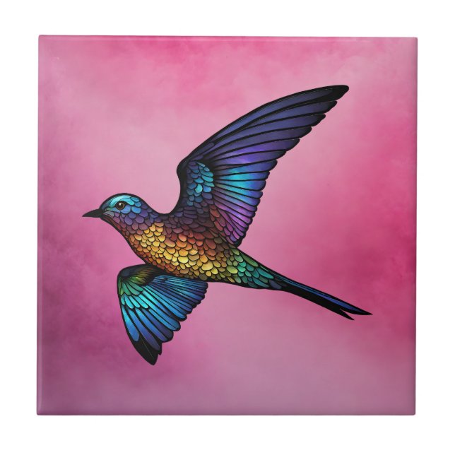 Azulejo Wanderer inalámbrico: Pájaro Swift multicolor (Frente)