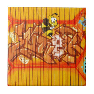 Azulejo Wasp Graffiti Wall