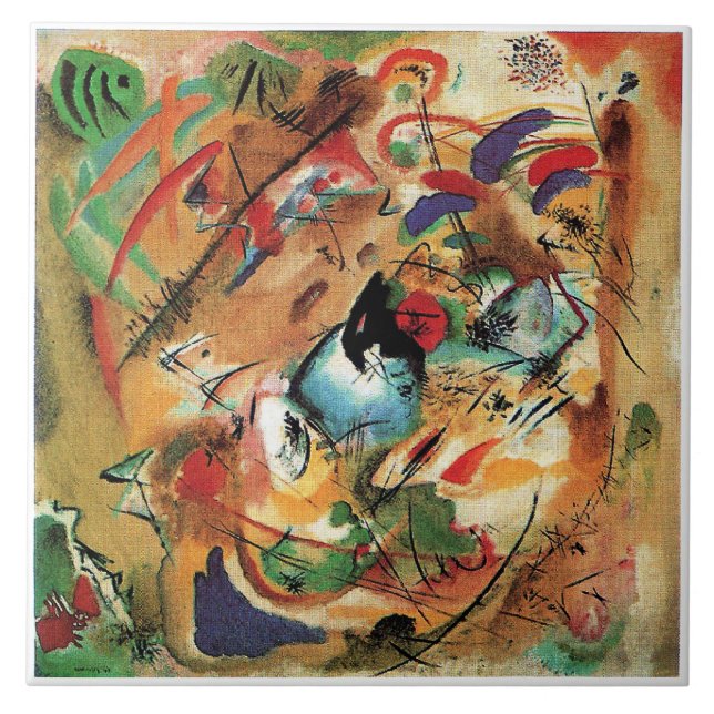 Azulejo Wassily Kandinsky - Improvisación, Soñadora, (Frente)