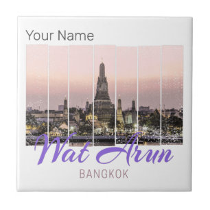 Azulejo Wat Arun Temple Bangkok Souvenir Sunset