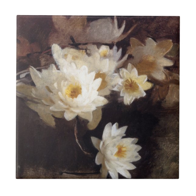 Azulejo Water Lilies (por Abbott Henderson Thayer) (Frente)
