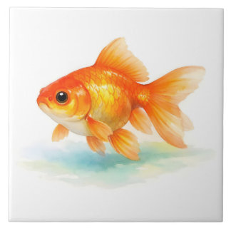 Azulejo Watercolor Goldfish 