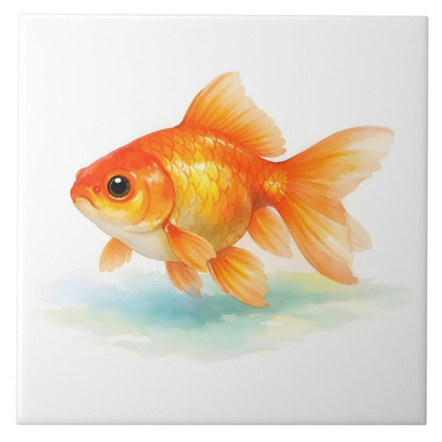 Azulejo Watercolor Goldfish  (Frente)