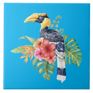 Azulejo Watercolor Gran Ave De Hornbill