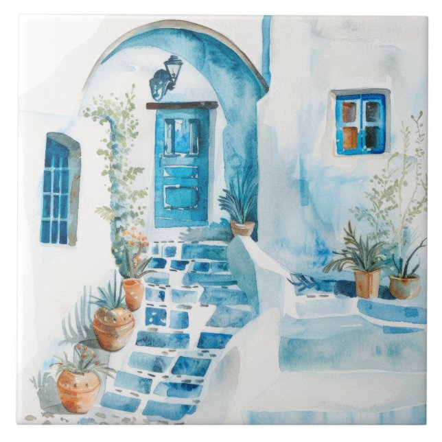 Azulejo Watercolor Mediterranean  (Frente)