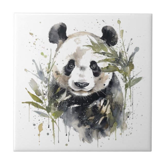 Azulejo Watercolor Panda Garden (Frente)