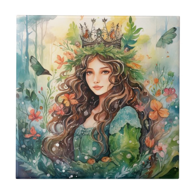 Azulejo Watercolour Forest Princess (Frente)