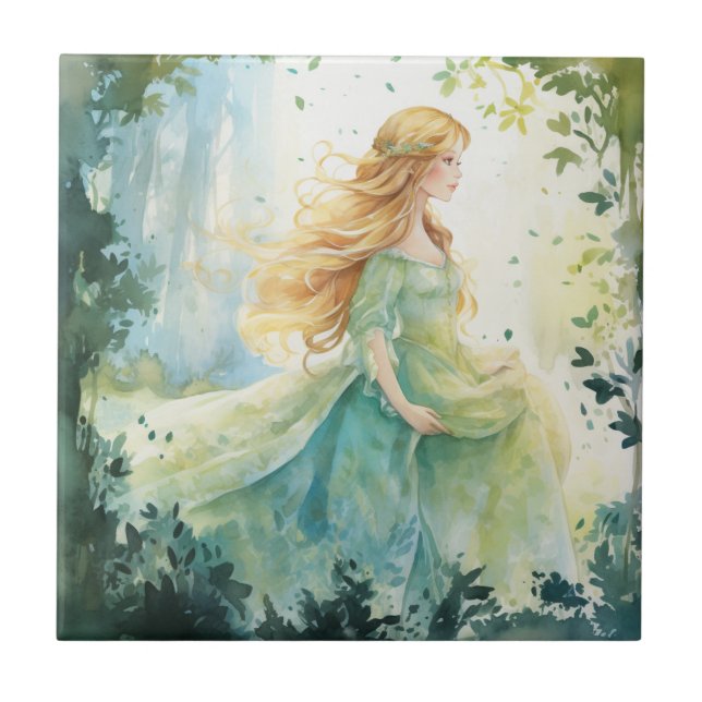 Azulejo Watercolour Forest Princess (Frente)
