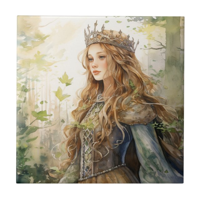 Azulejo Watercolour Forest Princess (Frente)