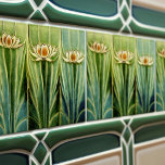 Azulejo Waterlilies Art Deco Floral Wall Decoración Art No<br><div class="desc">¡Bienvenidos a CreaTile! Aquí encontrará diseños de baldosas hechos a mano que he hecho personalmente artesanalmente y vintage baldosas de barro cerámico y porcelana, ya sean manchadas o naturales. Me encanta diseñar productos de cerámica y azulejos, con la esperanza de darte una manera de transformar tu hogar en algo que...</div>