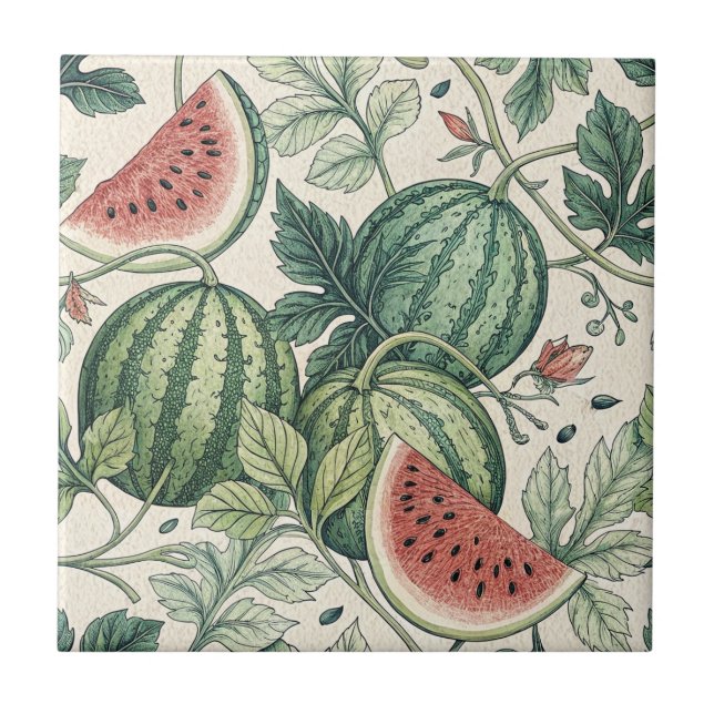 Azulejo Watermelon vintage botanicals (Frente)