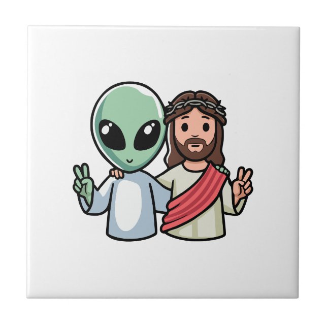 Azulejo We come in peace (Frente)