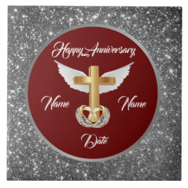 Azulejo Wedding Rings Customize Silver Cross Anniversary