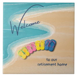 Azulejo Welcome to our Retirement Home Beach Themed