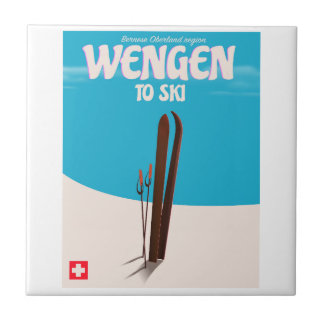 Azulejo Wengen, Suiza, Poster de esquí
