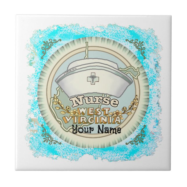 Azulejo West Virginia Nurse (Frente)