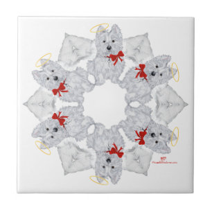 Azulejo Westie Ángel Copo de Nieve