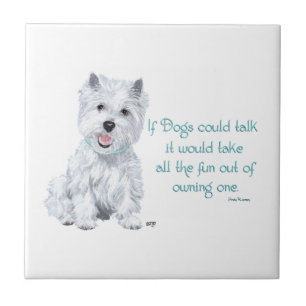 Azulejo Westie Wisdom Ceramic Tile