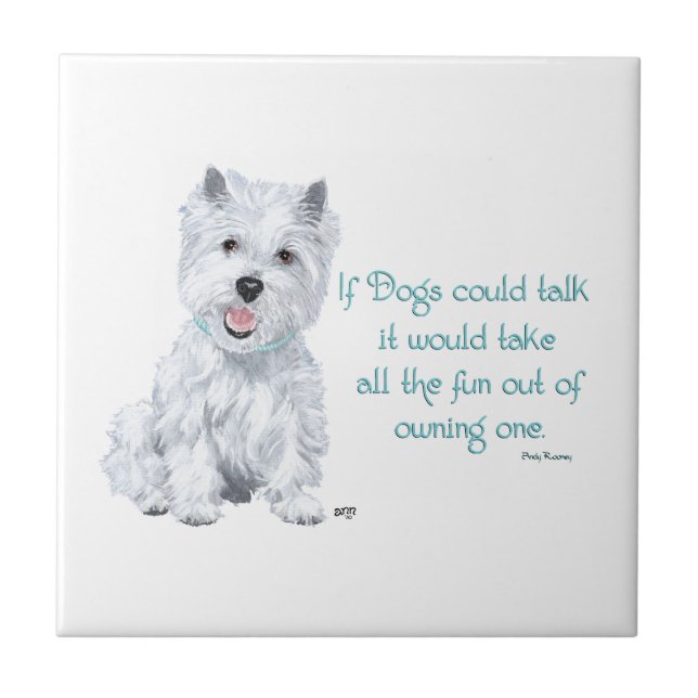 Azulejo Westie Wisdom Ceramic Tile (Frente)