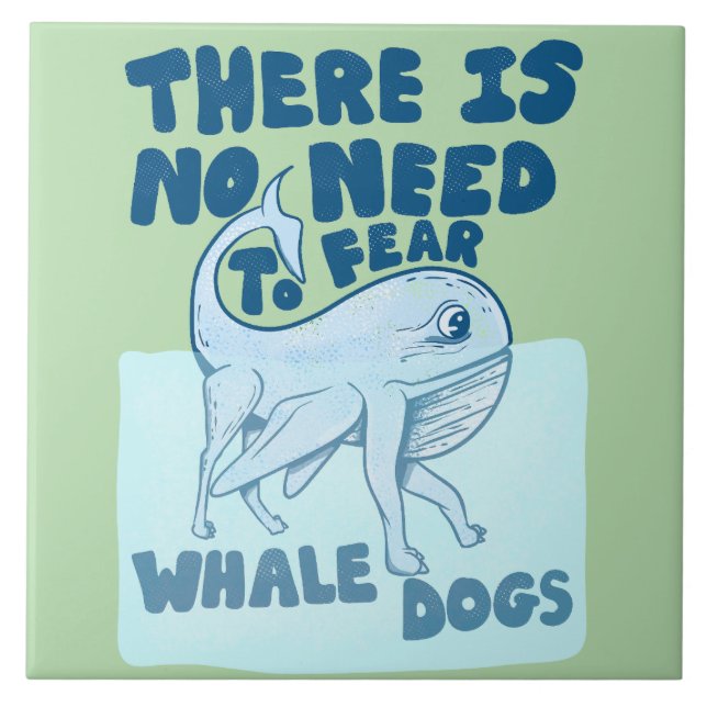 Azulejo Whale Dog funny creature (Frente)