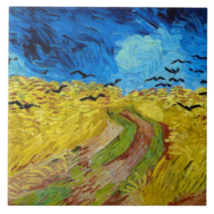 Azulejo Wheatfield con Crows, Van Gogh