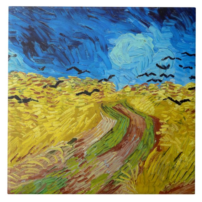 Azulejo Wheatfield con Crows, Van Gogh (Frente)