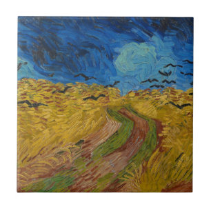 Azulejo Wheatfield con cuervos