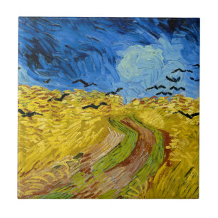 Azulejo Wheatfield with crows - Vincent Van Gogh (1890)