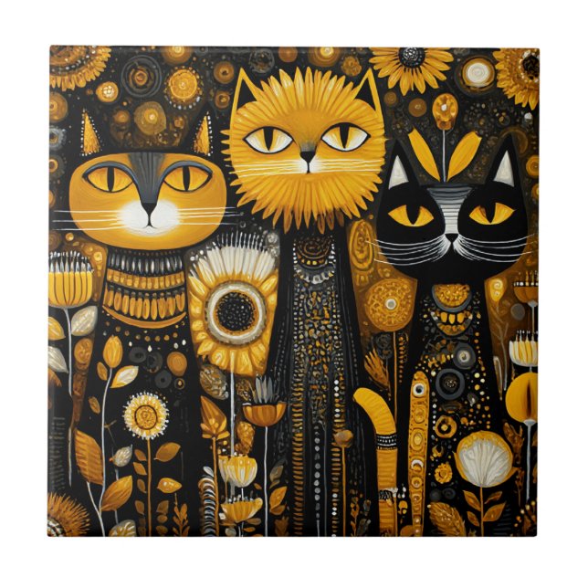 Azulejo Whimsical Cats (Frente)