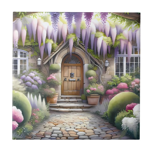 Azulejo Whimsical Cottage Garden Pathway (Frente)