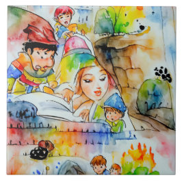 Azulejo Whimsical Fairy Tale Ilustracion
