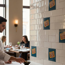 Azulejo Whimsical Fish Can Anchovies Kitchen Decor