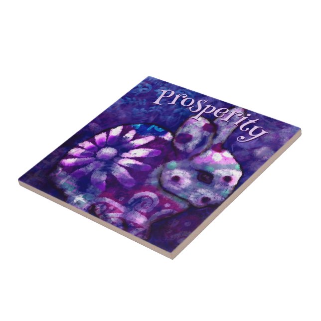 Azulejo Whimsical Floral Bunny Rabbit Personalized (Lado)