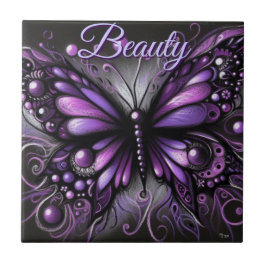 Azulejo Whimsical Gothic Butterfly Purple Personalized