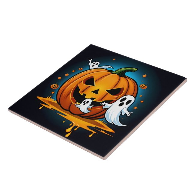 Azulejo Whimsical Halloween fantasea alrededor de una espe (Lado)