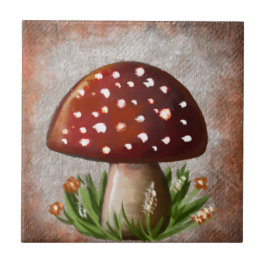 Azulejo Whimsical Mushroom & Fungi Motif – Nature-Inspired