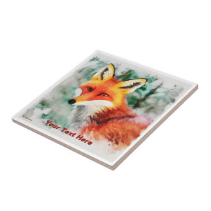 Azulejo Whimsical Red Fox